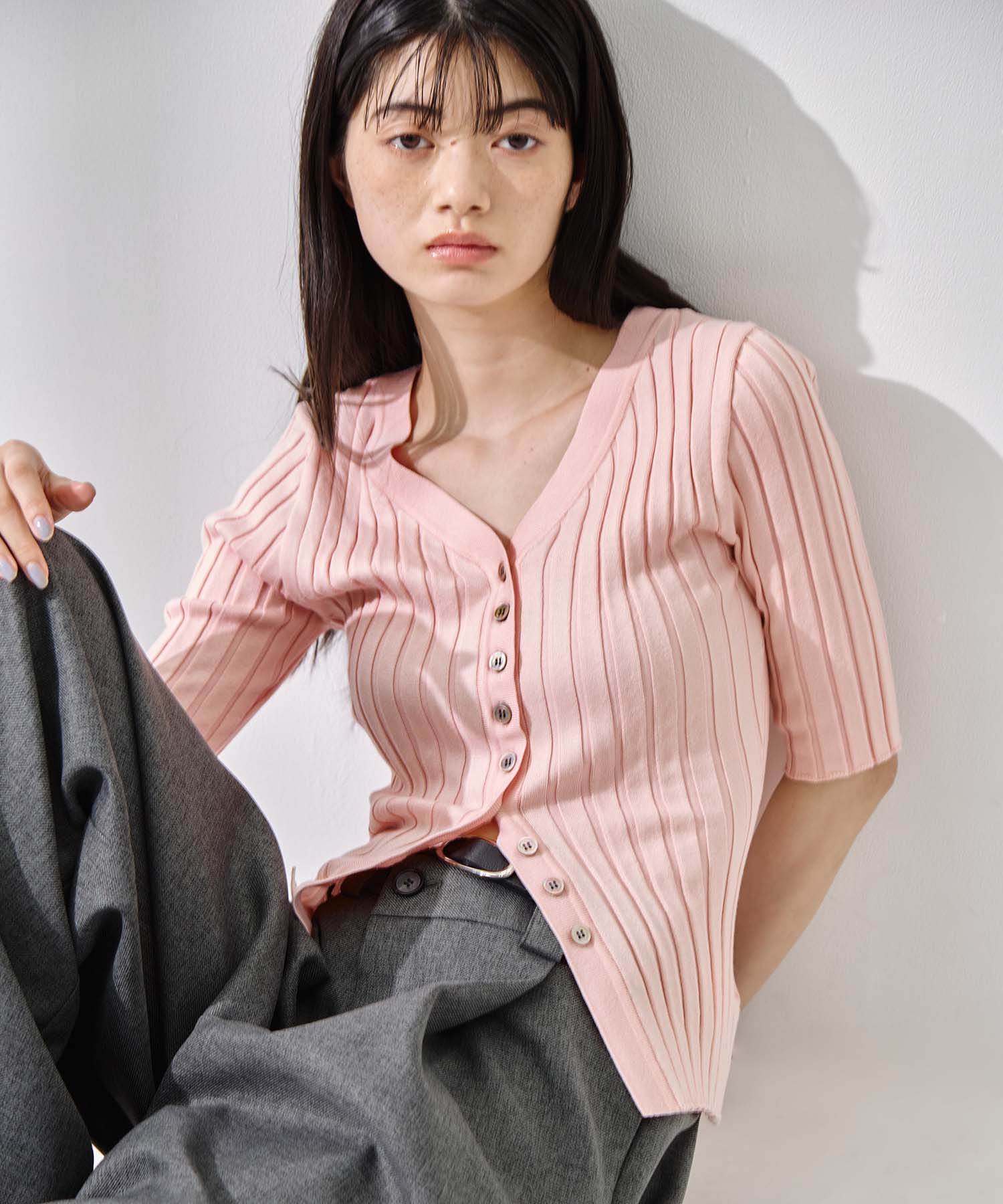 Silk Viscose Wide Rib Cardigan