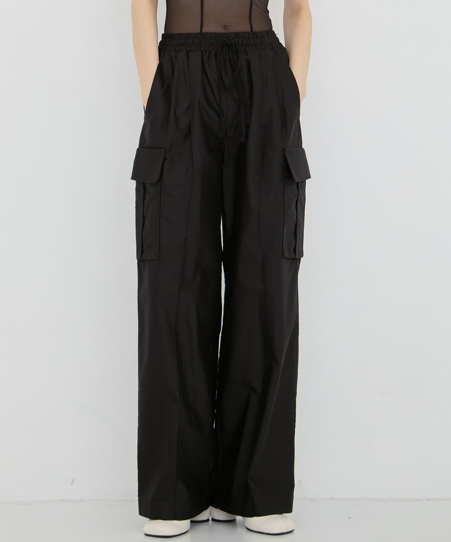 Cotton High Waisted Cargo Trousers