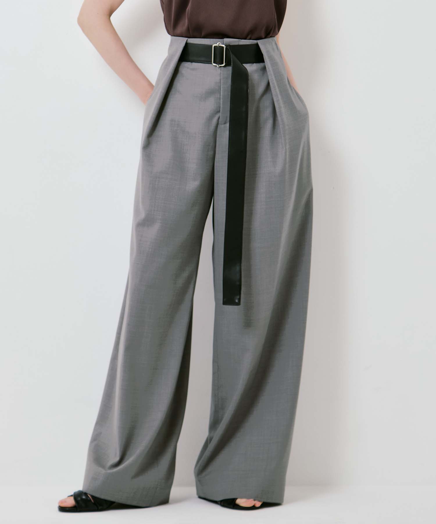 Summer Wool Belted Trousers