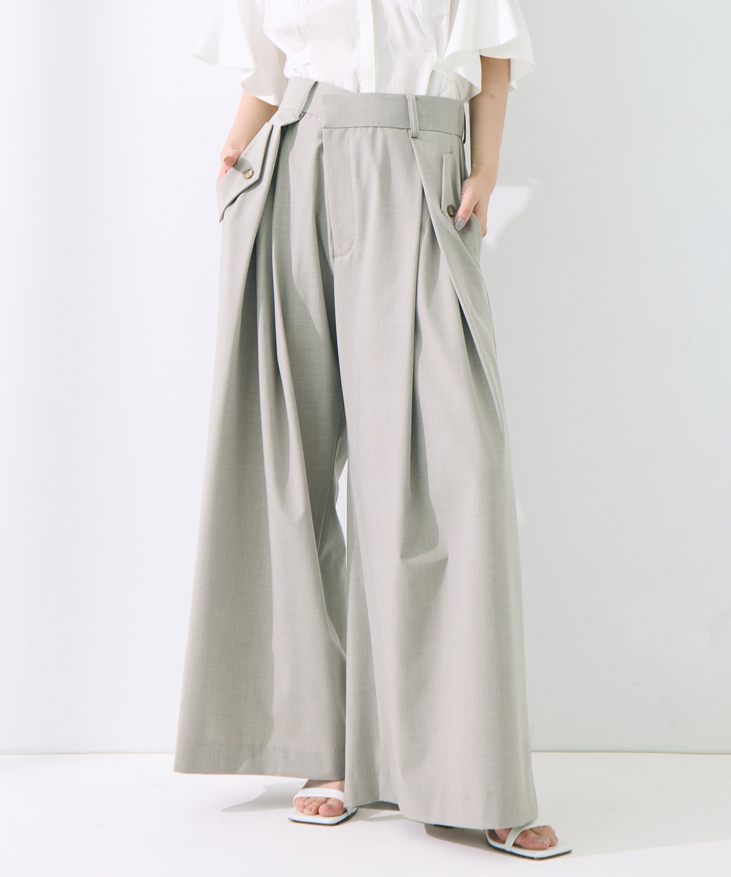Flap Cargo Wide Pants