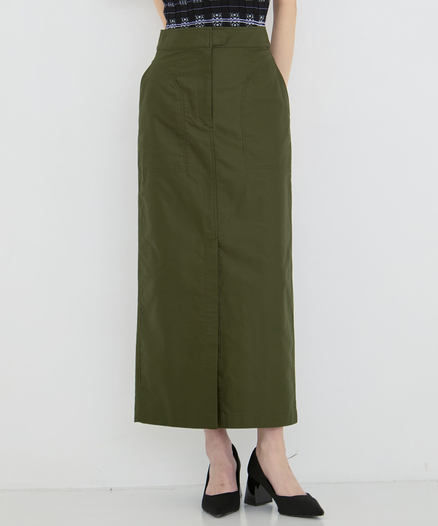 Cotton High Waisted Work Skirt