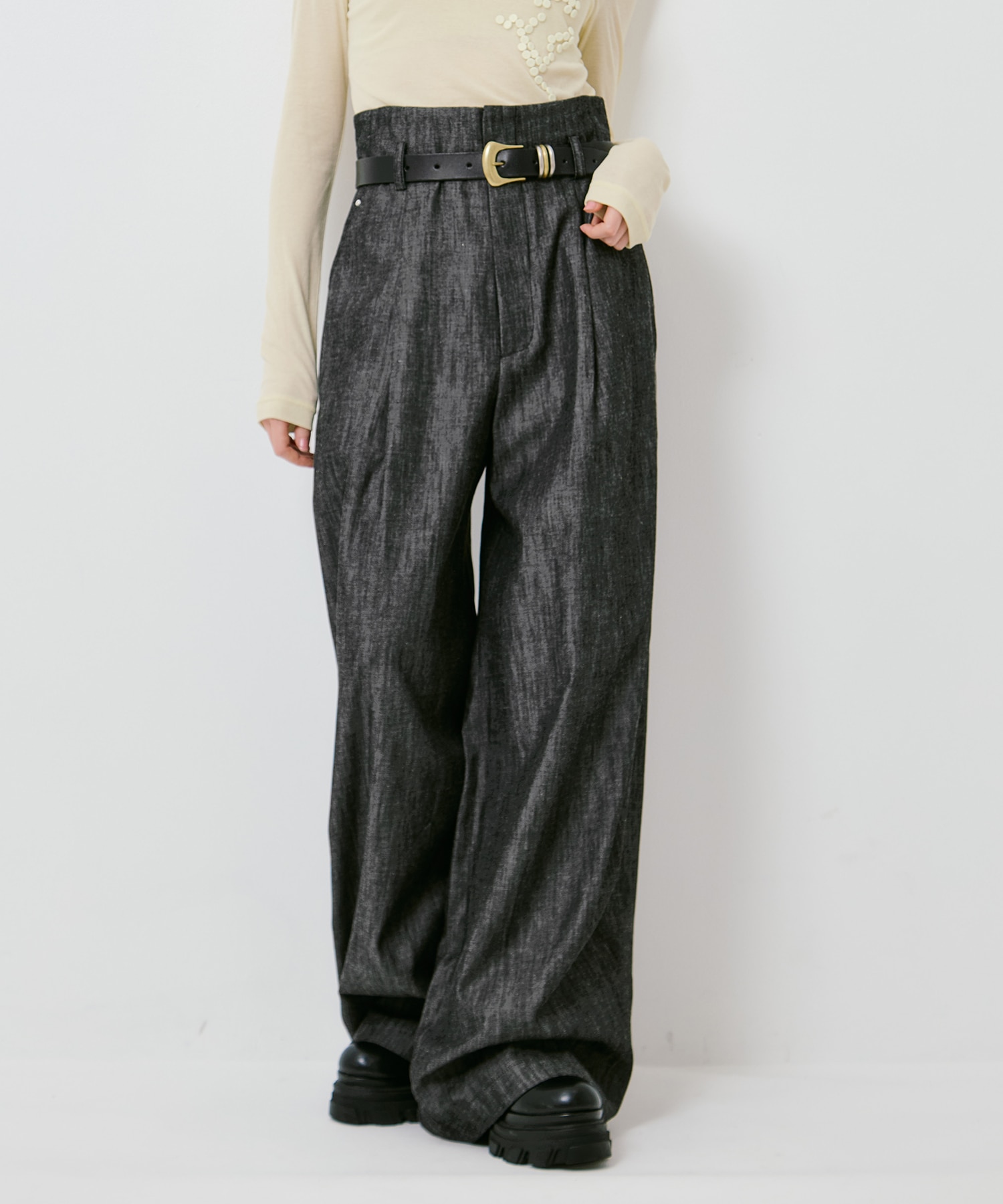 DENIM WIDE PANTS