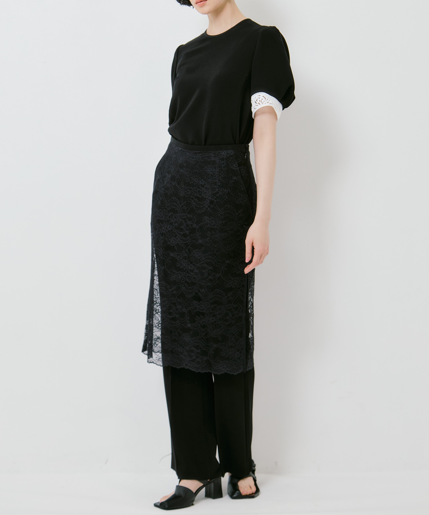 Raschel Lace Layered Trousers