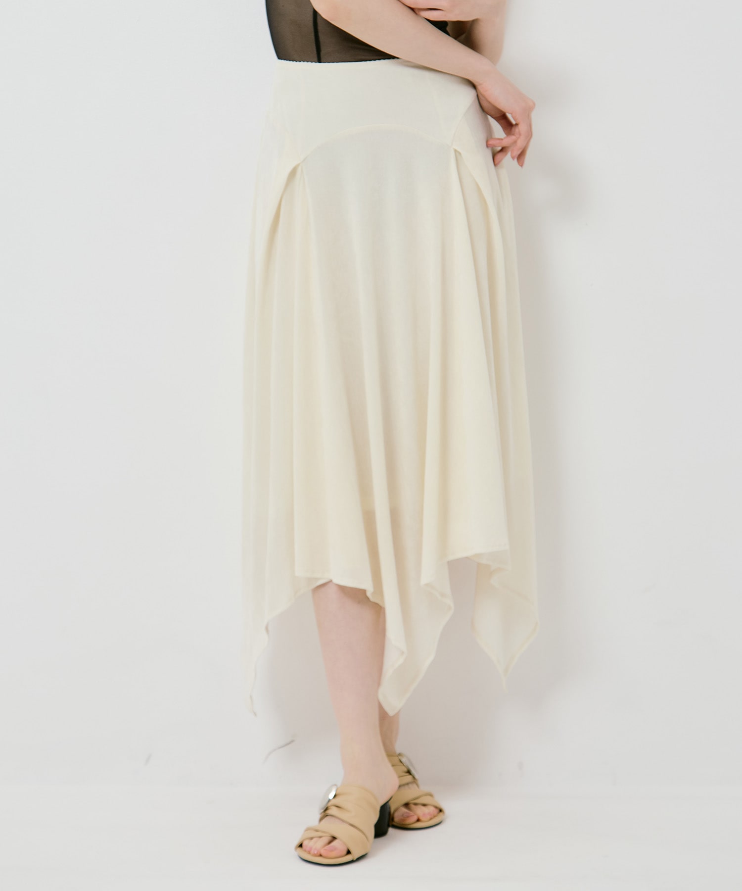 VELVET TULLE GATHERED SKIRT