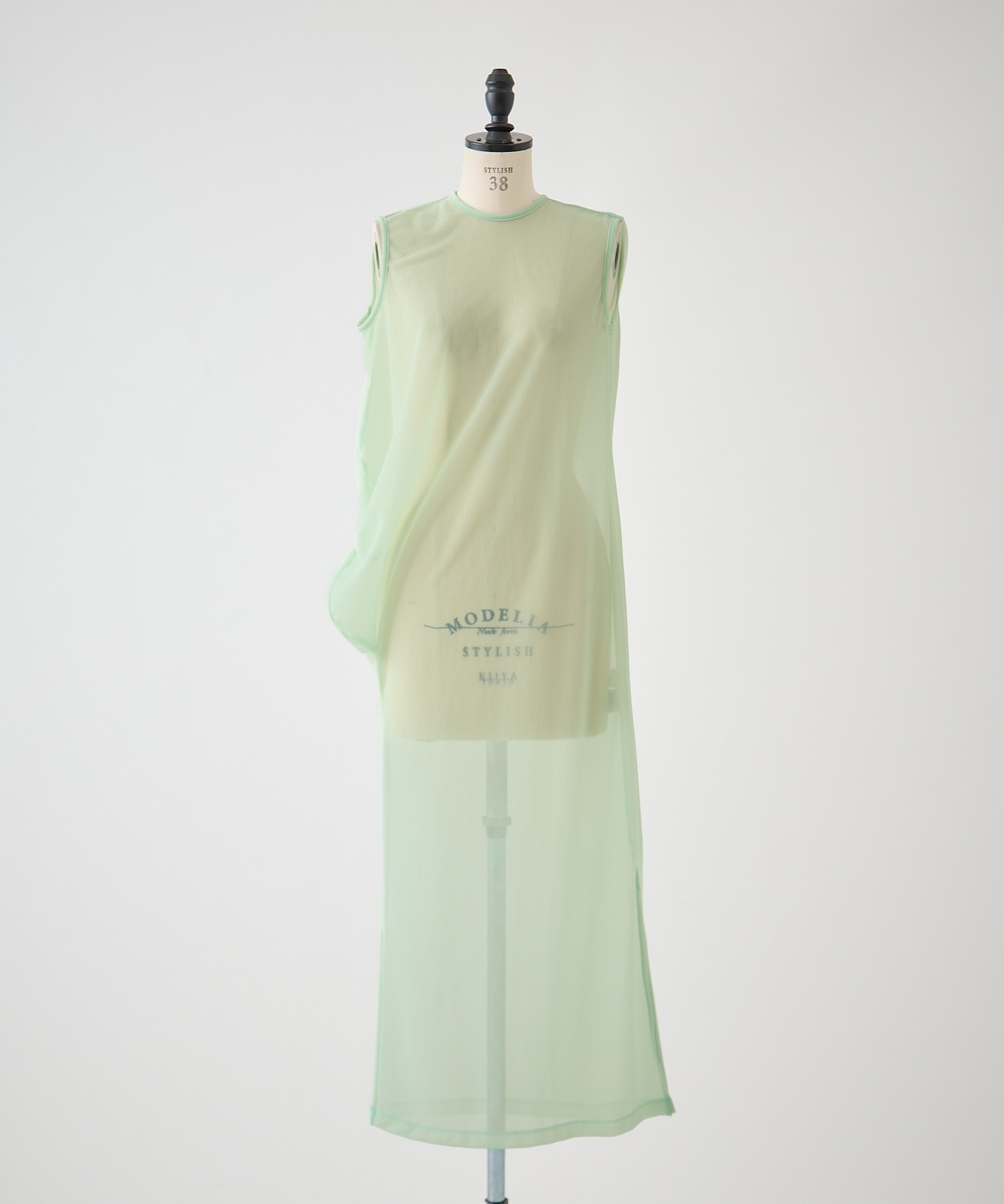 Draped Jersey Sheer Dress
