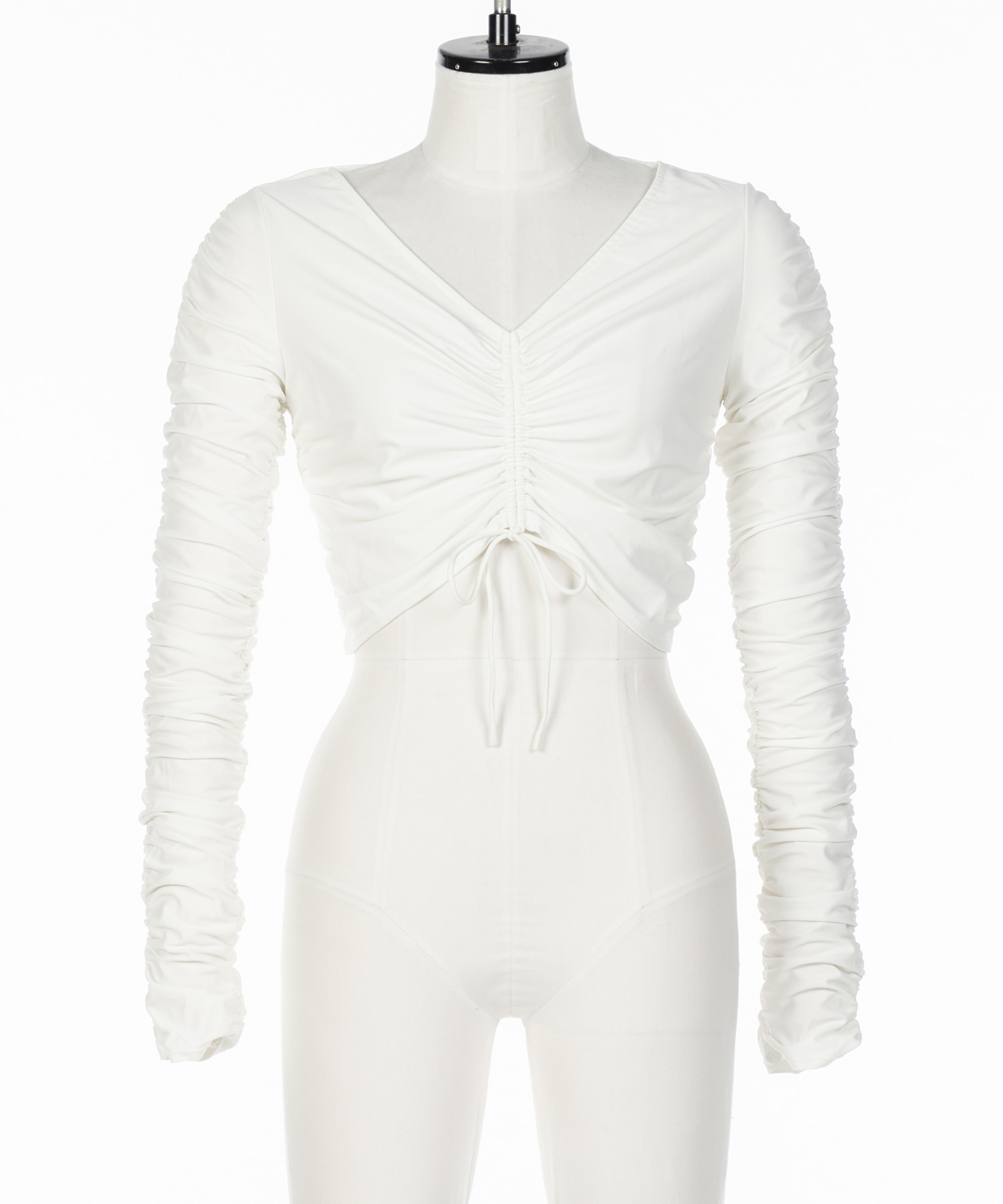 GATHERED RASH GUARD