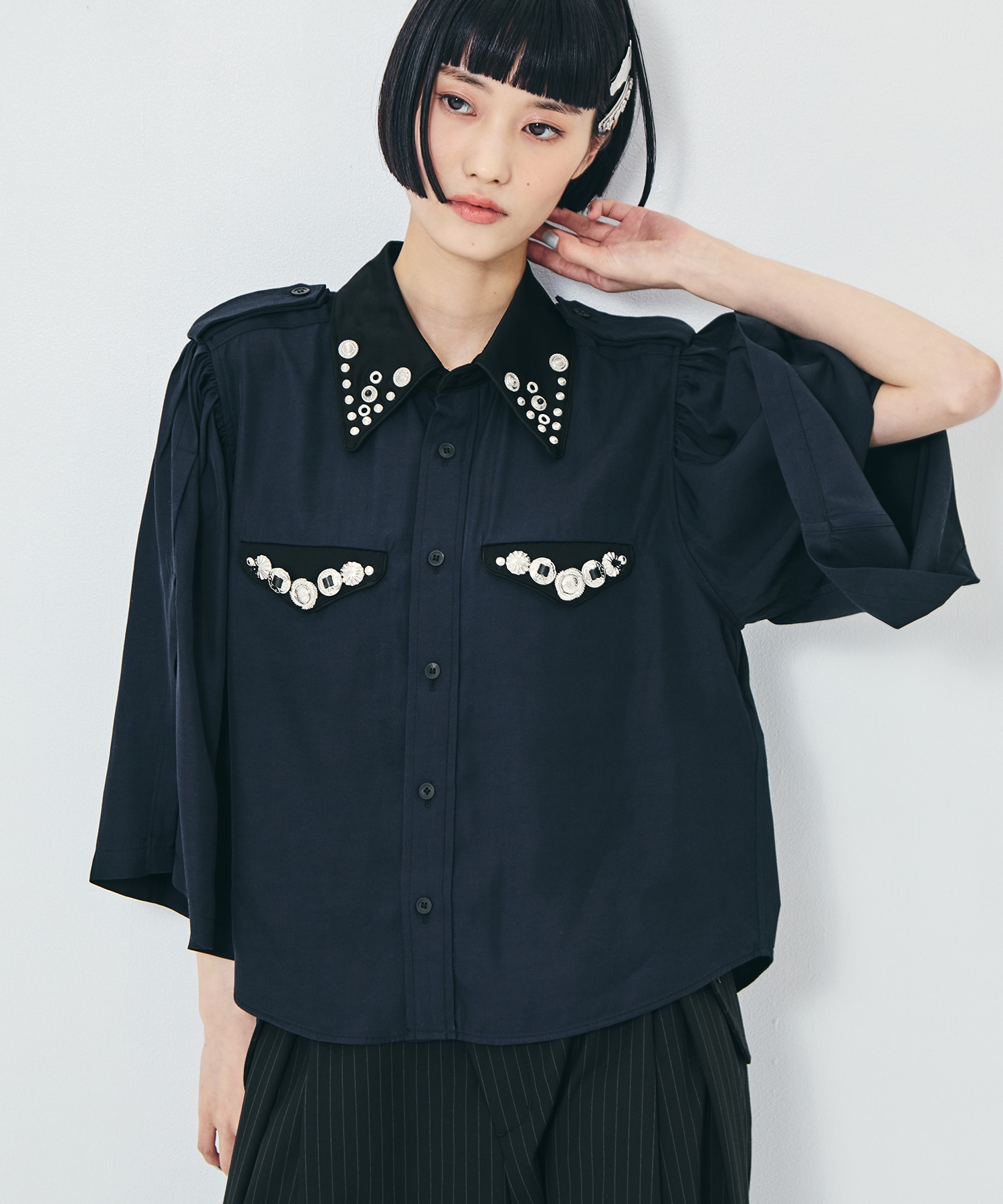 Rayon silk twill shirt