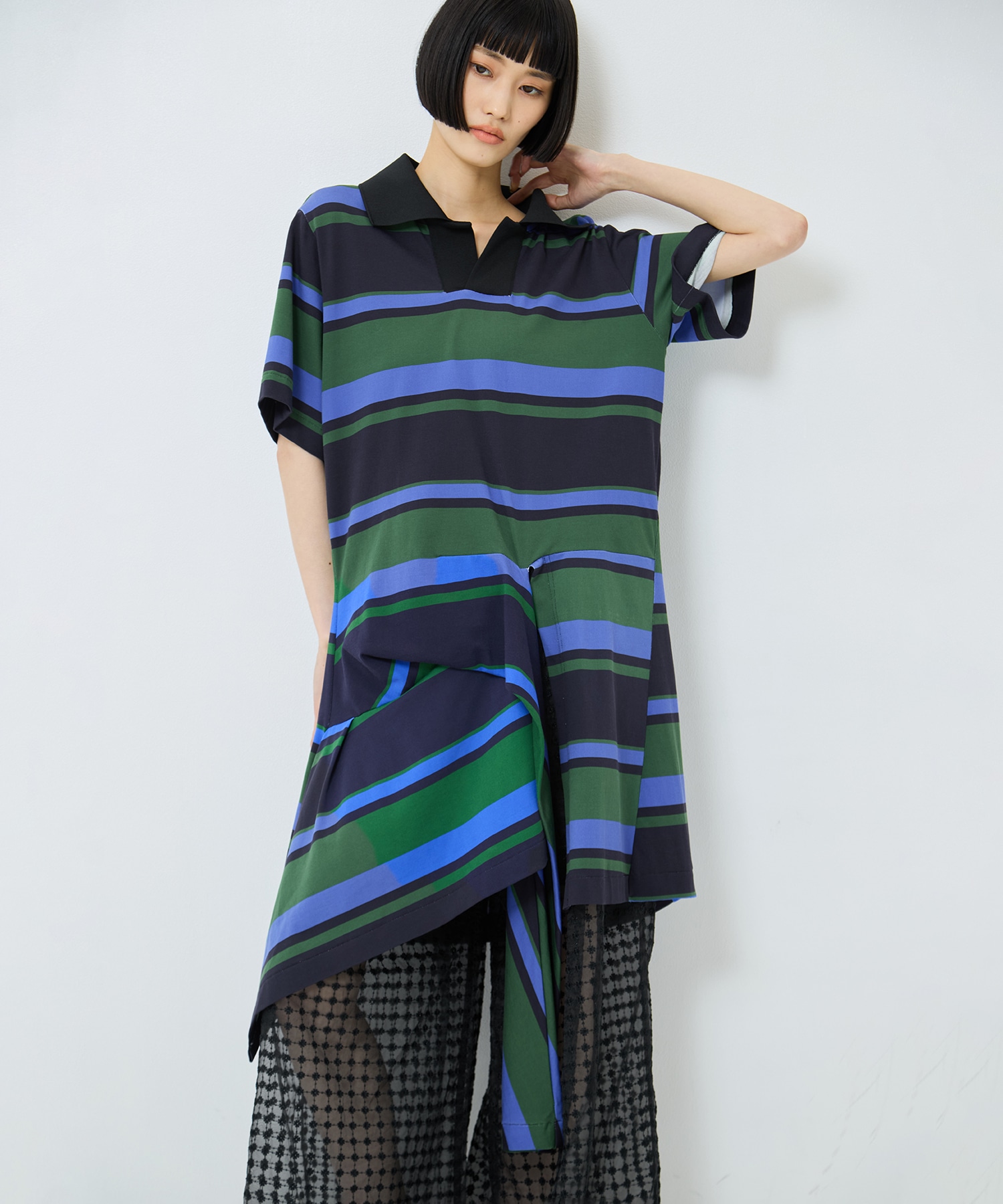 Border print dress