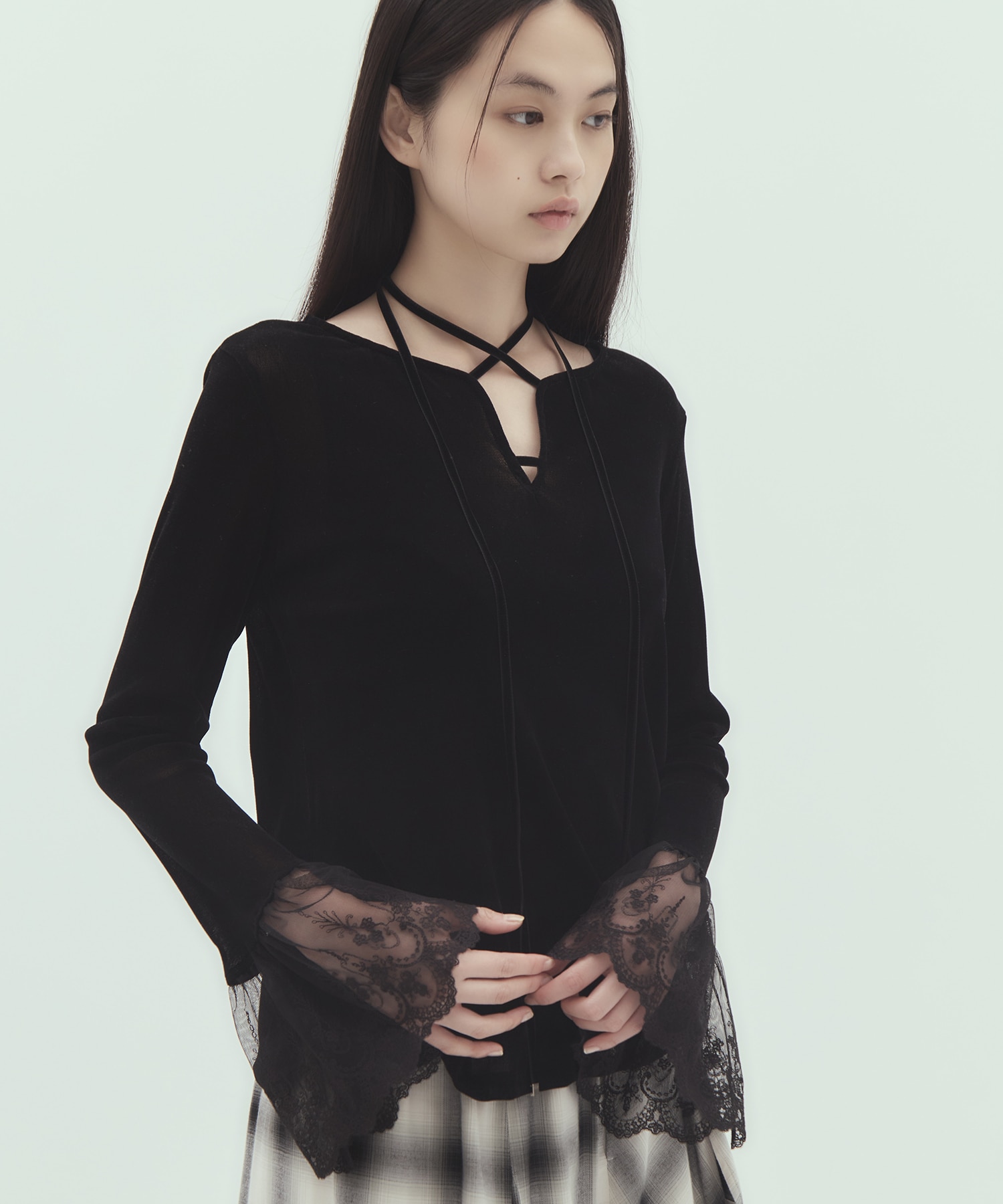 flocky tulle pullover