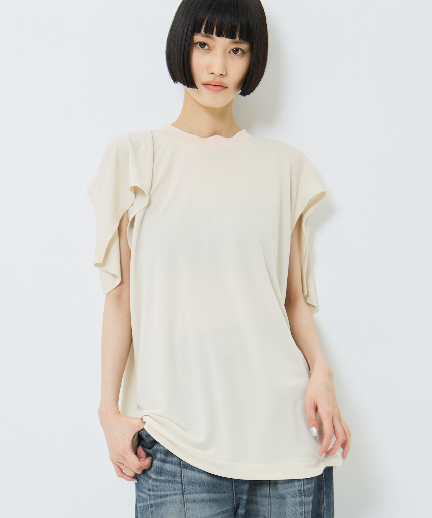High twist smooth jersey tops