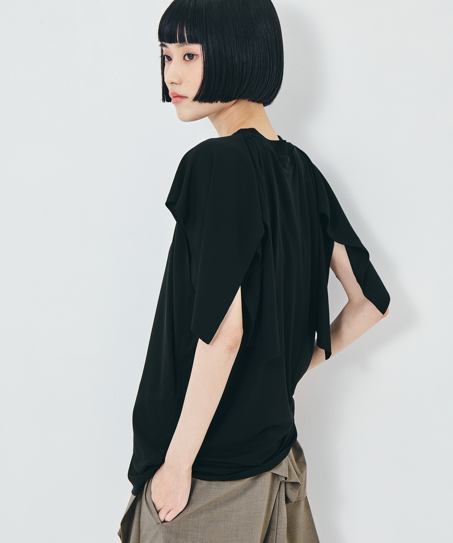 High twist smooth jersey tops