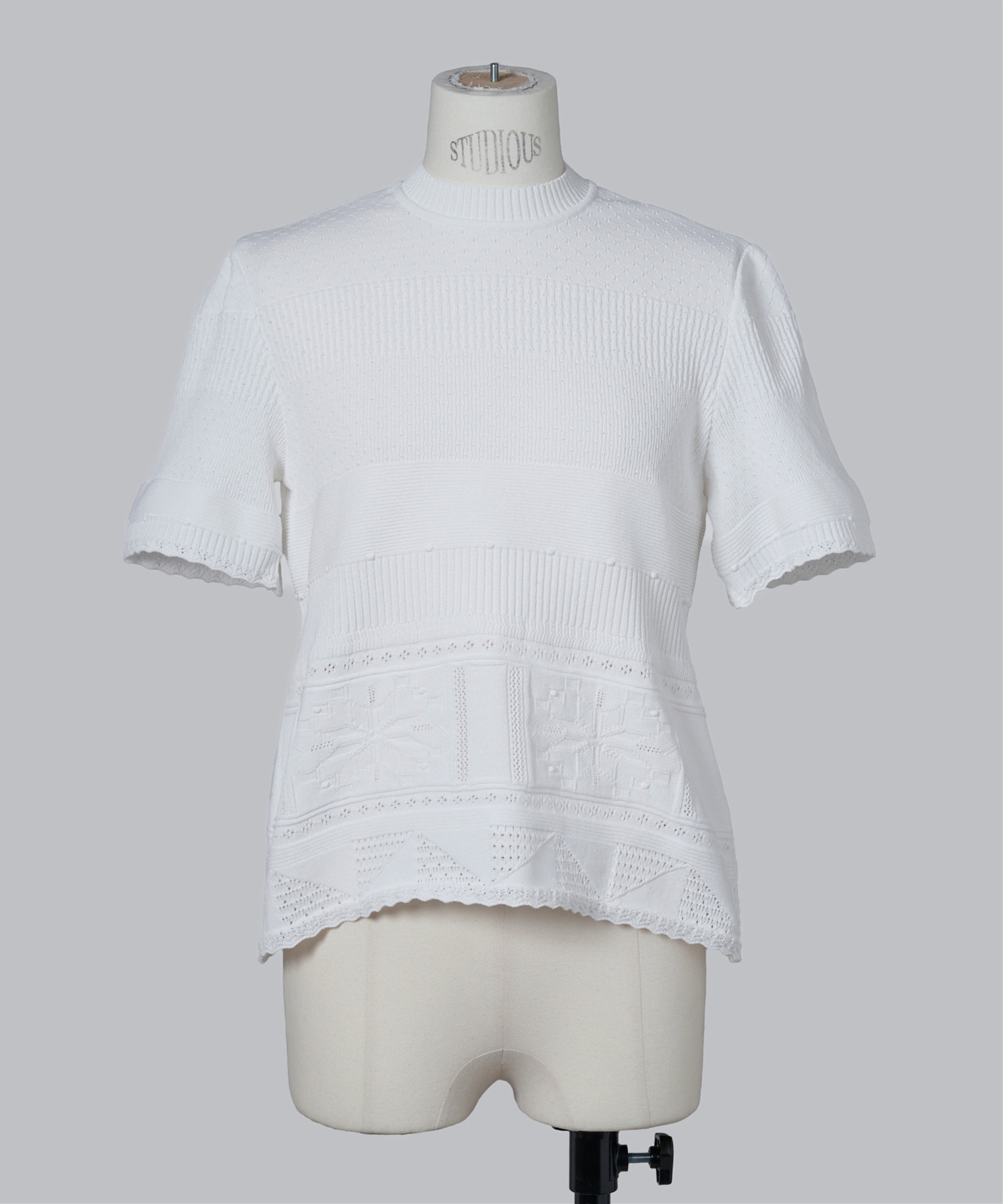 Knit Lace Short Sleeve Top