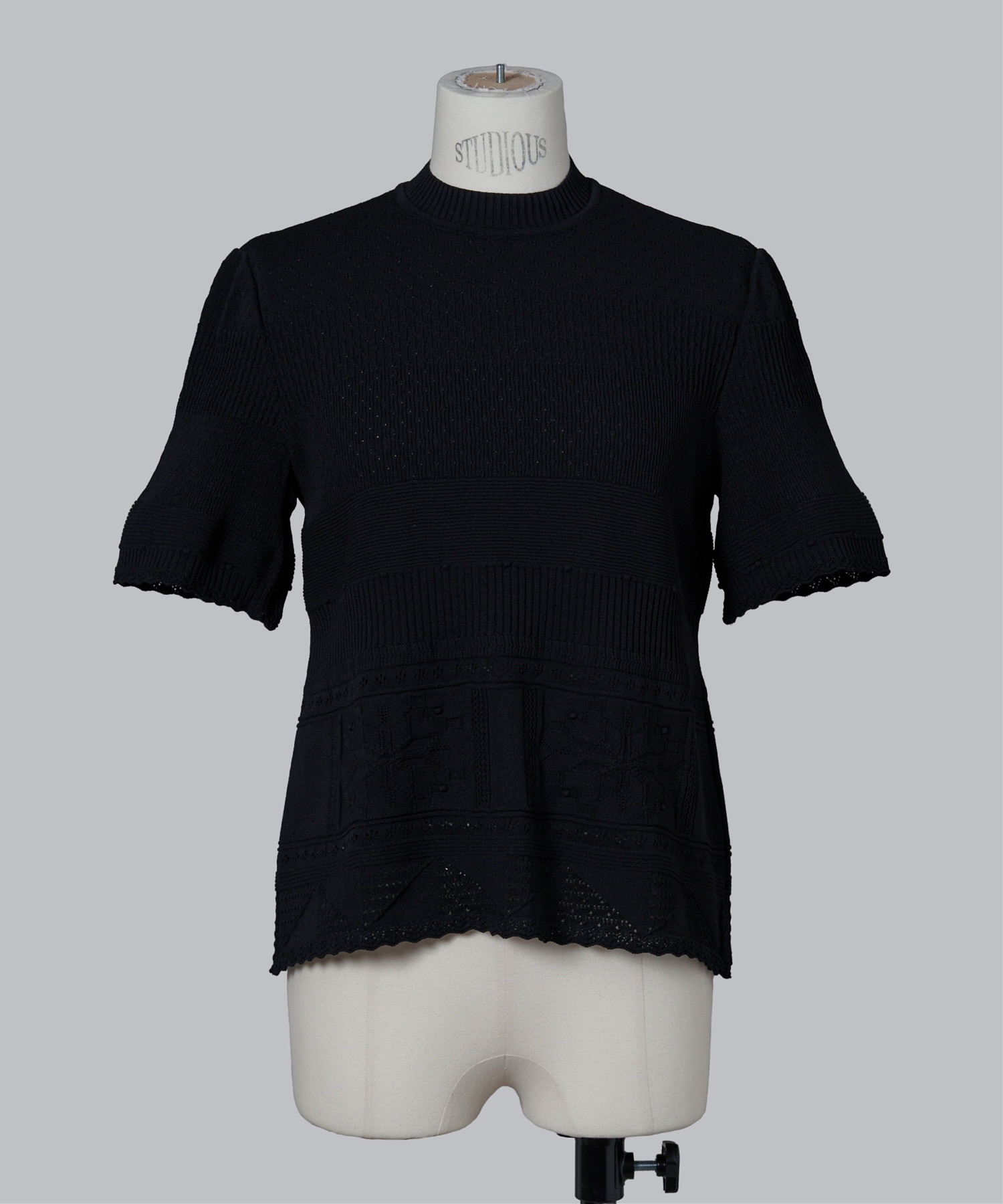 Knit Lace Short Sleeve Top