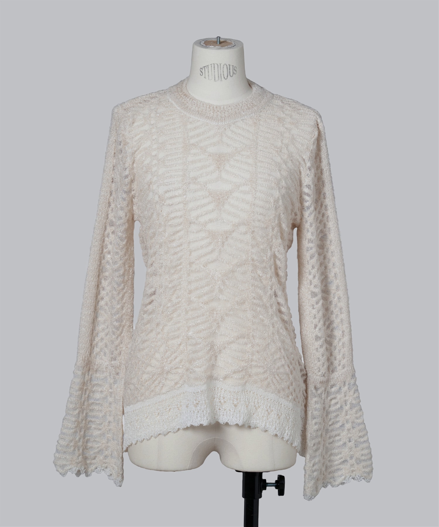 Sheer Jacquard Mole Knit Top