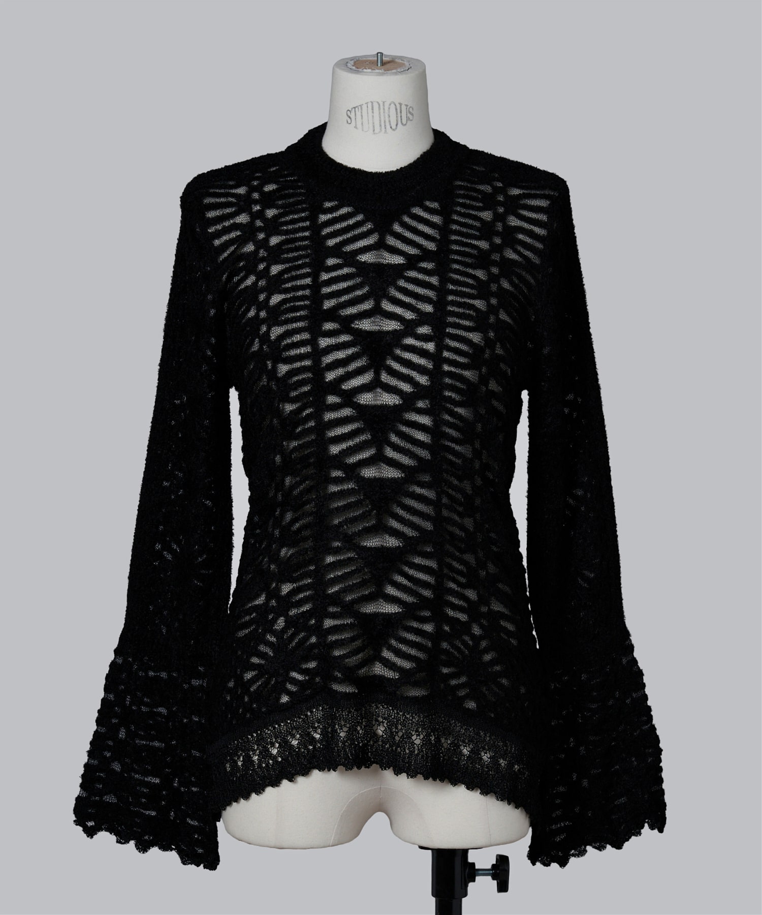 Sheer Jacquard Mole Knit Top
