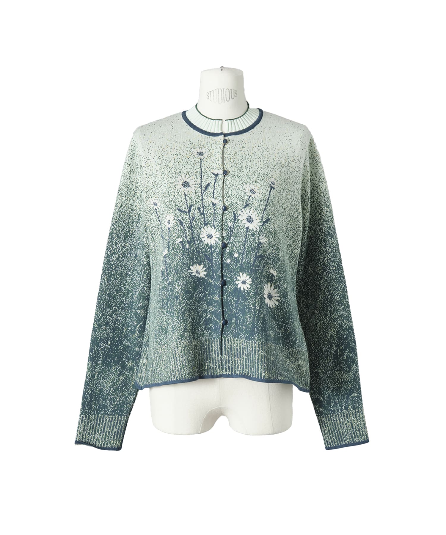 Floral Jacquard Graphic Knit Cardigan