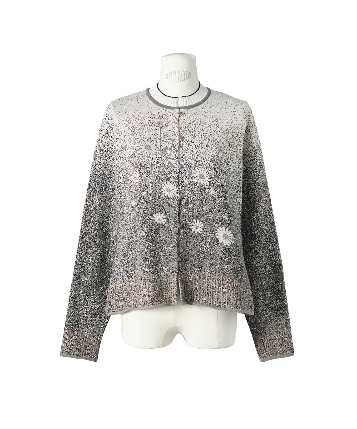 Floral Jacquard Graphic Knit Cardigan
