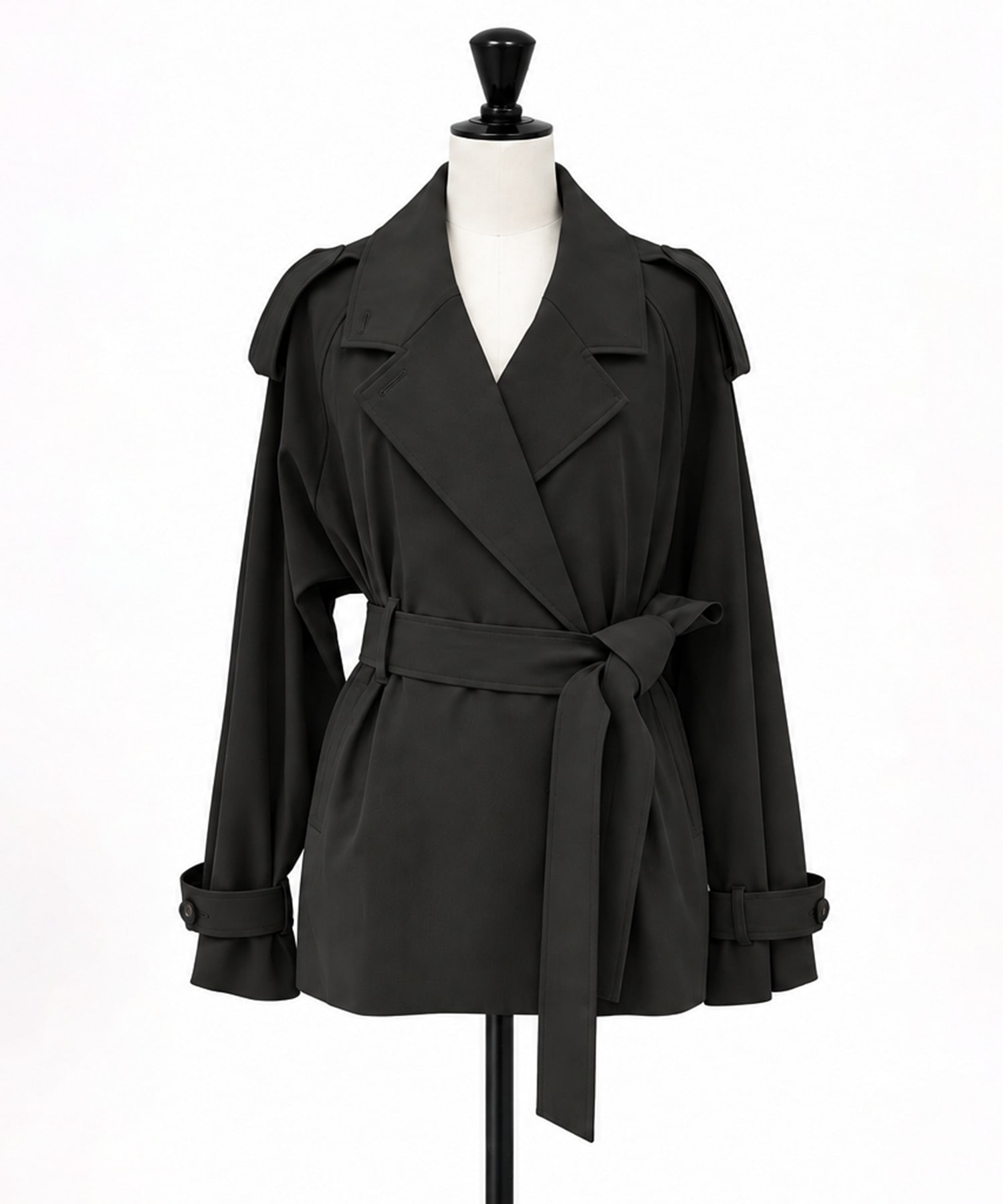 Belted Short Trench Coat