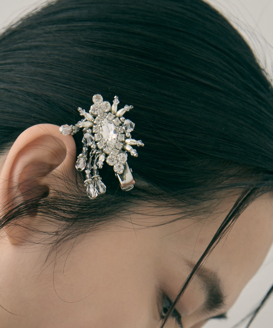 crystal hair clip right