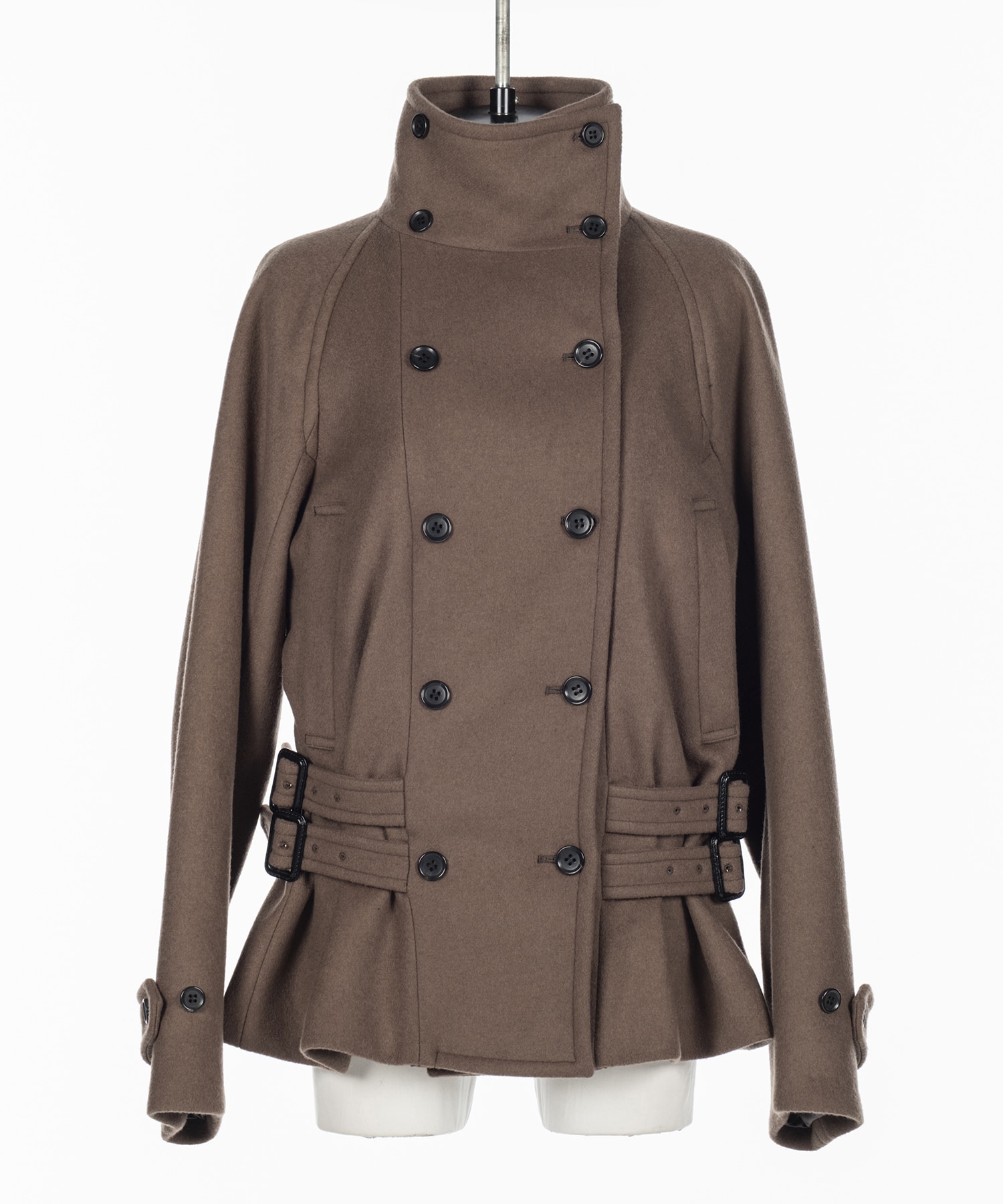 WOOL MELTON LOOP SHORT TRENCH JACKET
