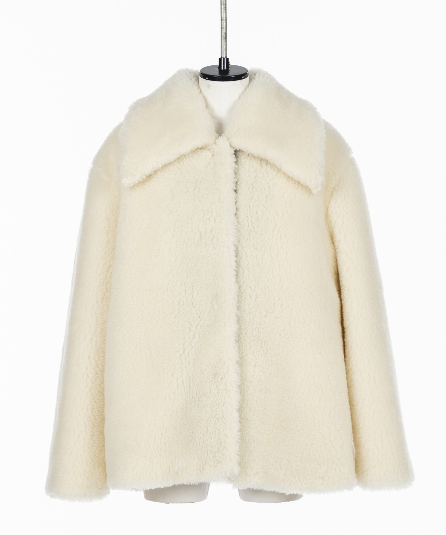 WOOL BOA WIDE COLLAR COAT