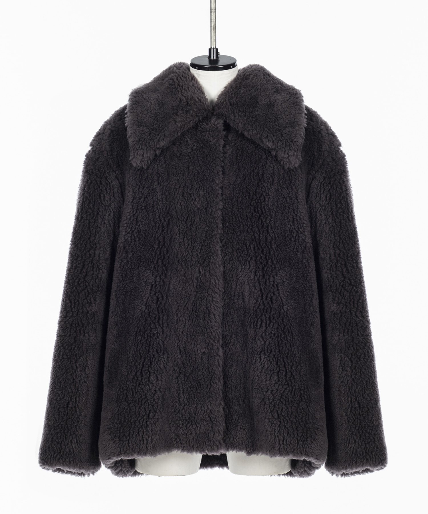 WOOL BOA WIDE COLLAR COAT